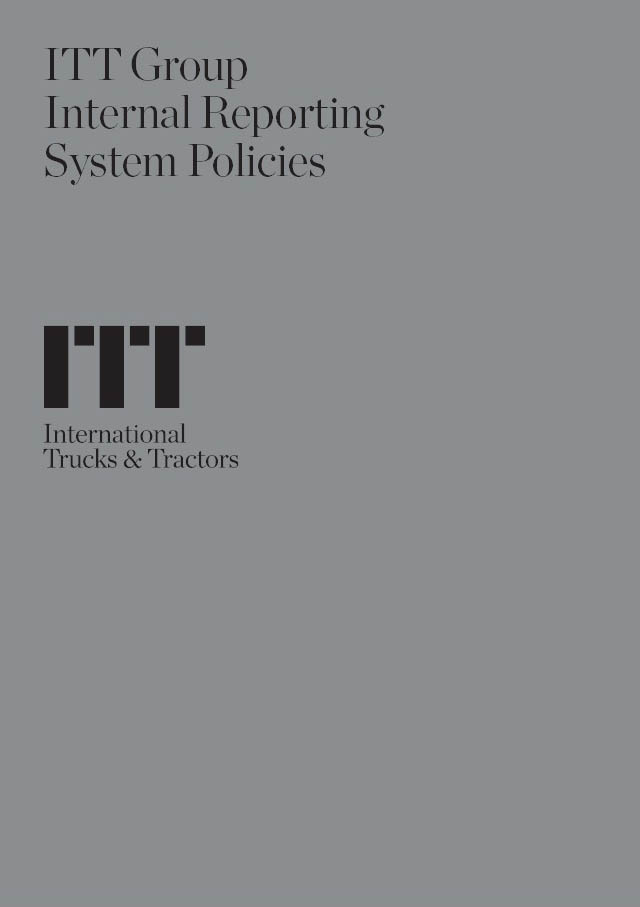 ITT Group Internal Reporting System Policies