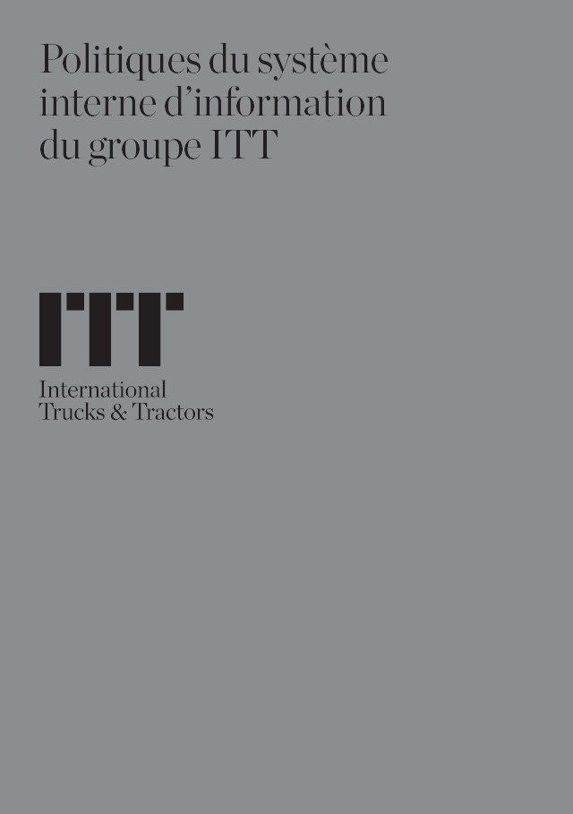 Politiques du système interne d'information du groupe ITT